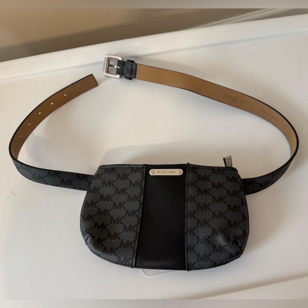 Michael Kors Black and Tan Belt Bag Stylish Accessory